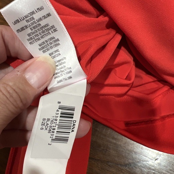 Dress The Population Women Small Red Body Con Wrap V-Neck Cap Sleeve Dana - Picture 11 of 14